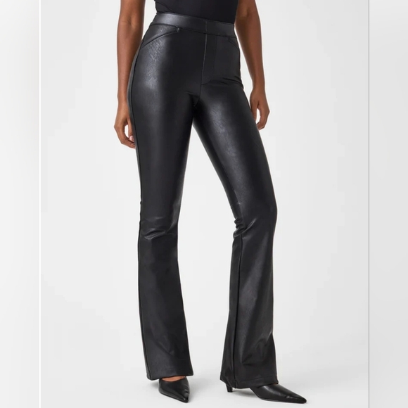 Spanx Leather-Like Flare Pants - Picture 2 of 8